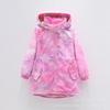 Autumn Girls Jacket Floral Fashion Windbreaker Coat Hooded Zipper Girls Outerwear Gifts Kids Clothes