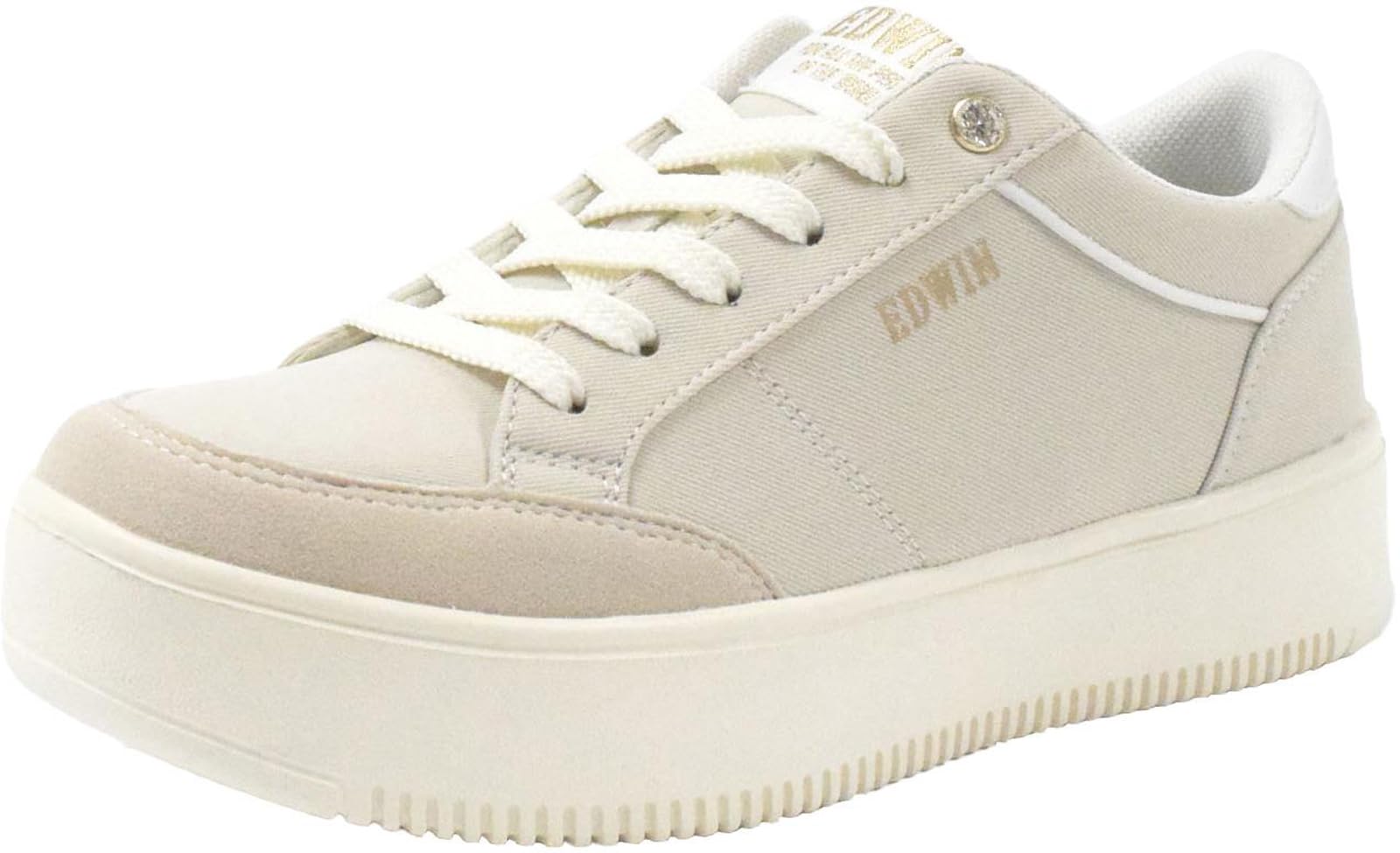 Edwin Court Easy to Size Women s Sneakers/Slip-Ons, Stylish, Cute, Casual, Match, Lightweight, 23.5 cm, Ivory, EDW-4325 слоновая кость