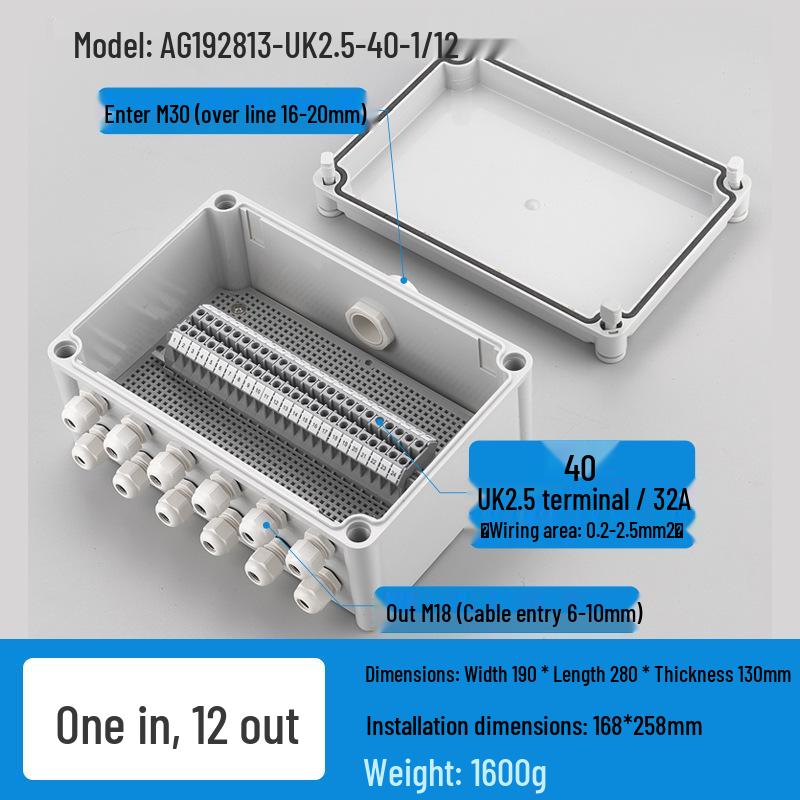 Waterproof Outdoor Junction Box with Cable Terminals