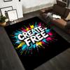 "Modern Carpet with Create Free Text and Colorful Splash Design" Suitable for Use As an Anti-slip for Living Room Bedroom Sofas