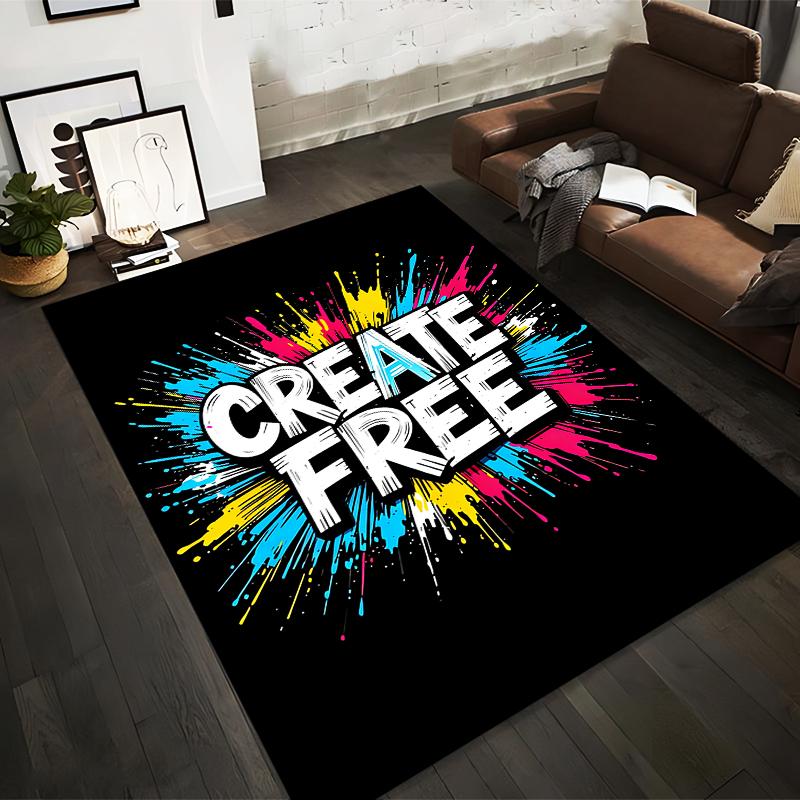 

Modern Carpet with Create Free Text and Colorful Splash Design Suitable for use as an anti-slip for living room bedroom sofas 40x60cm( 15x23in )