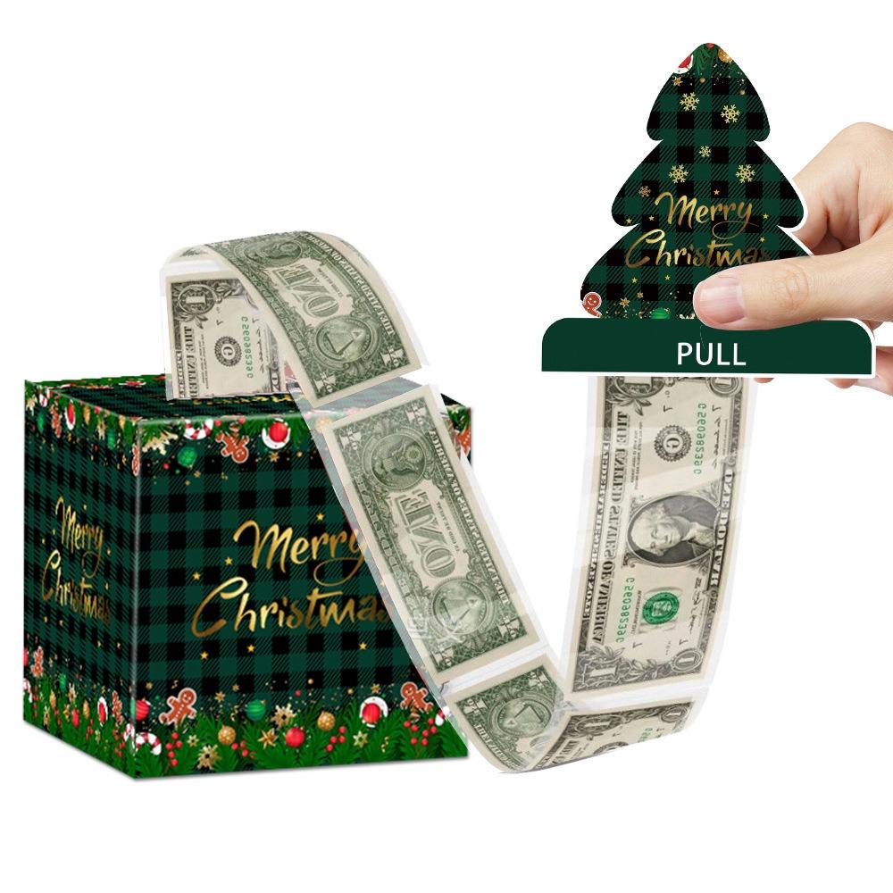Pull Out Christmas Money Box Christmas Tree With 50pcs Transparent Bags Cash Pull Gift Boxs Snowman Santa Surprise Gift Boxes
