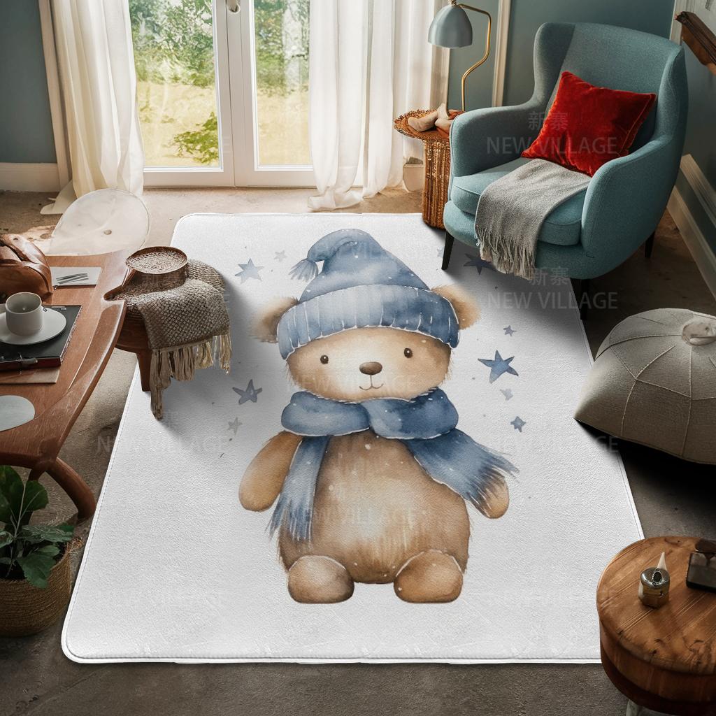 House Entrance Carpet Home Door Mat Living Room Bath Foot Bathroom Non-slip Water Absorption Rugs Bath Merry Christmas Winter