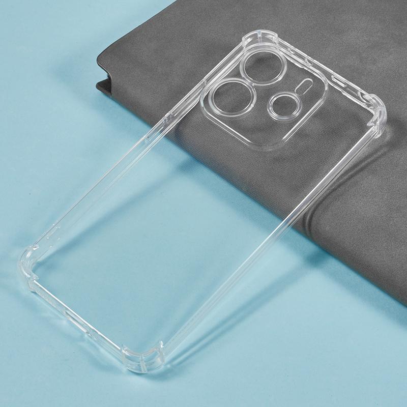 Pro Xiaomi Redmi Note 14 4G (164,84 mm) Zesílené pouzdro na telefon se čtyřmi rohy proti pádu Průhledný kryt z TPU