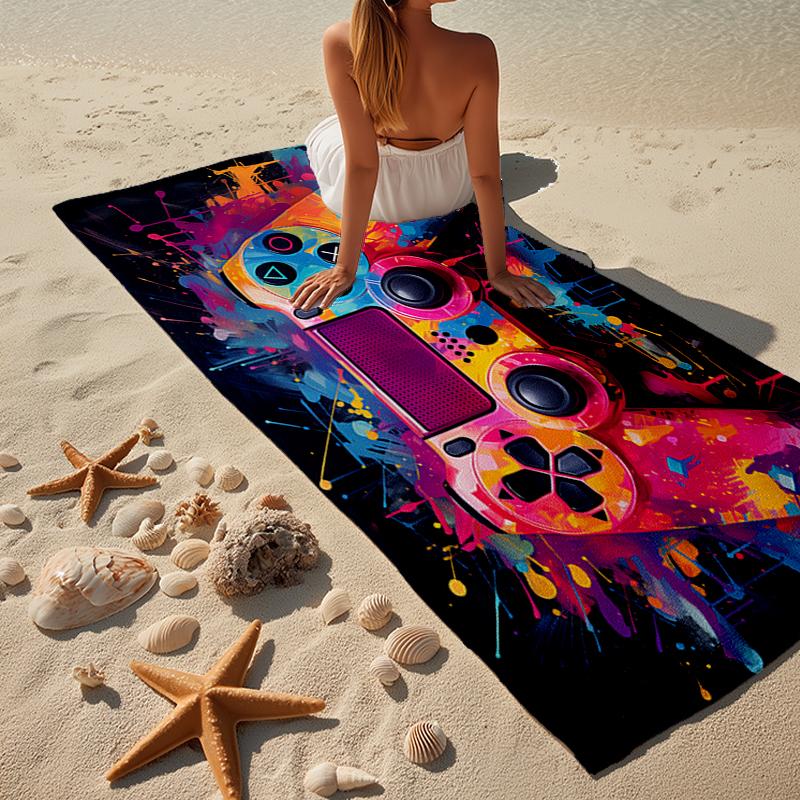 Asciugamano da Spiaggia Colorato con Artwork per Gamer, Microfibra Super Morbida, Regalo per Lei/Lui, Compleanno, per Piscina, Spiaggia, Viaggio, Decorazione per la Casa, Regali per Fan