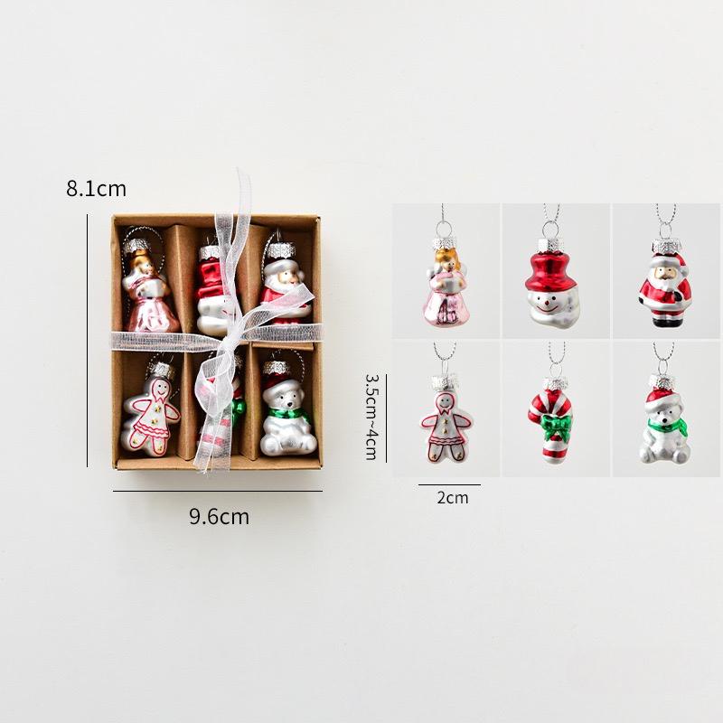 

Christmas Decorations Creative Painted Glass Ornaments - Santa, Snowman & Christmas Tree Hanging Charms