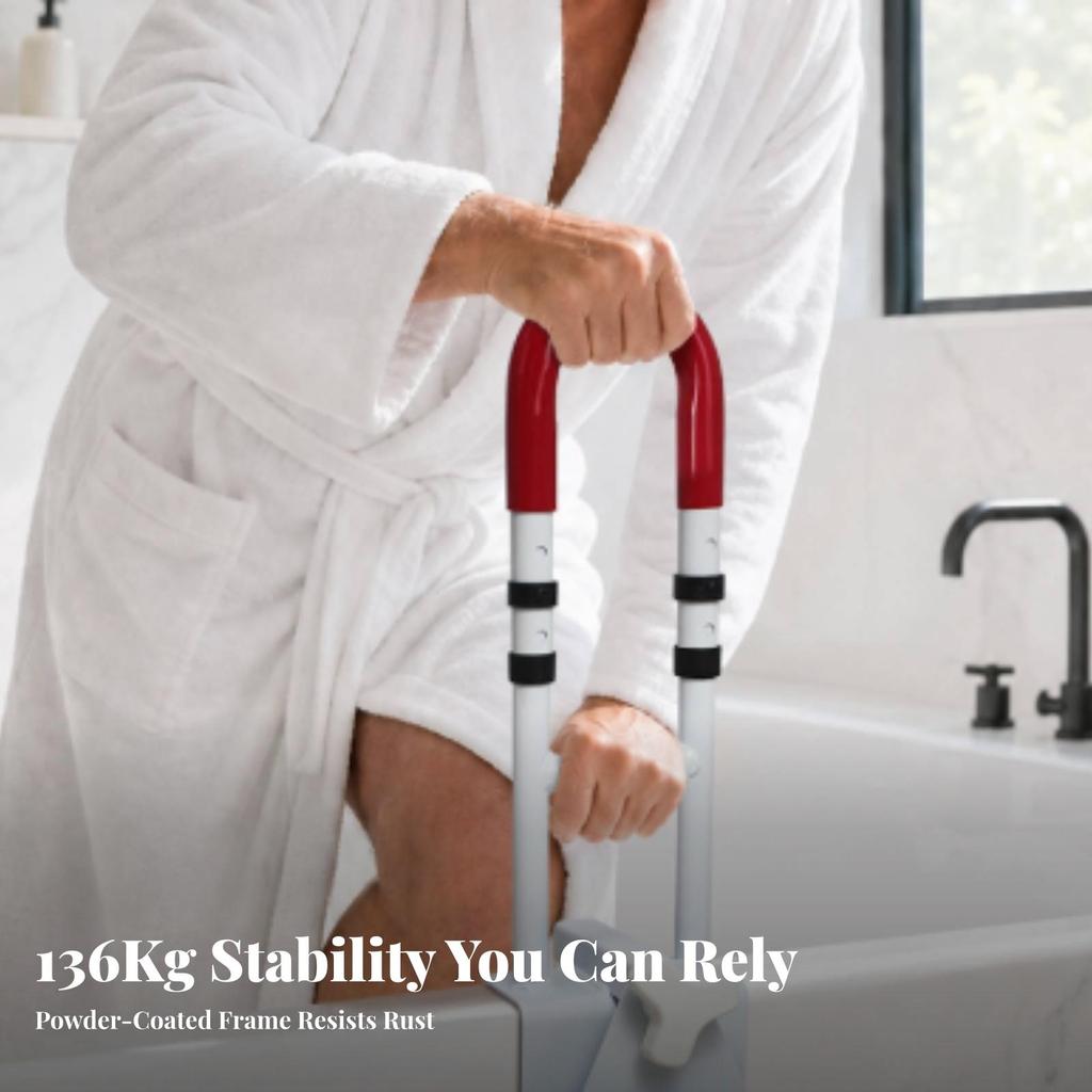 Bathtub Safety Rail with Clamp Non-Slip Durable for Elderly