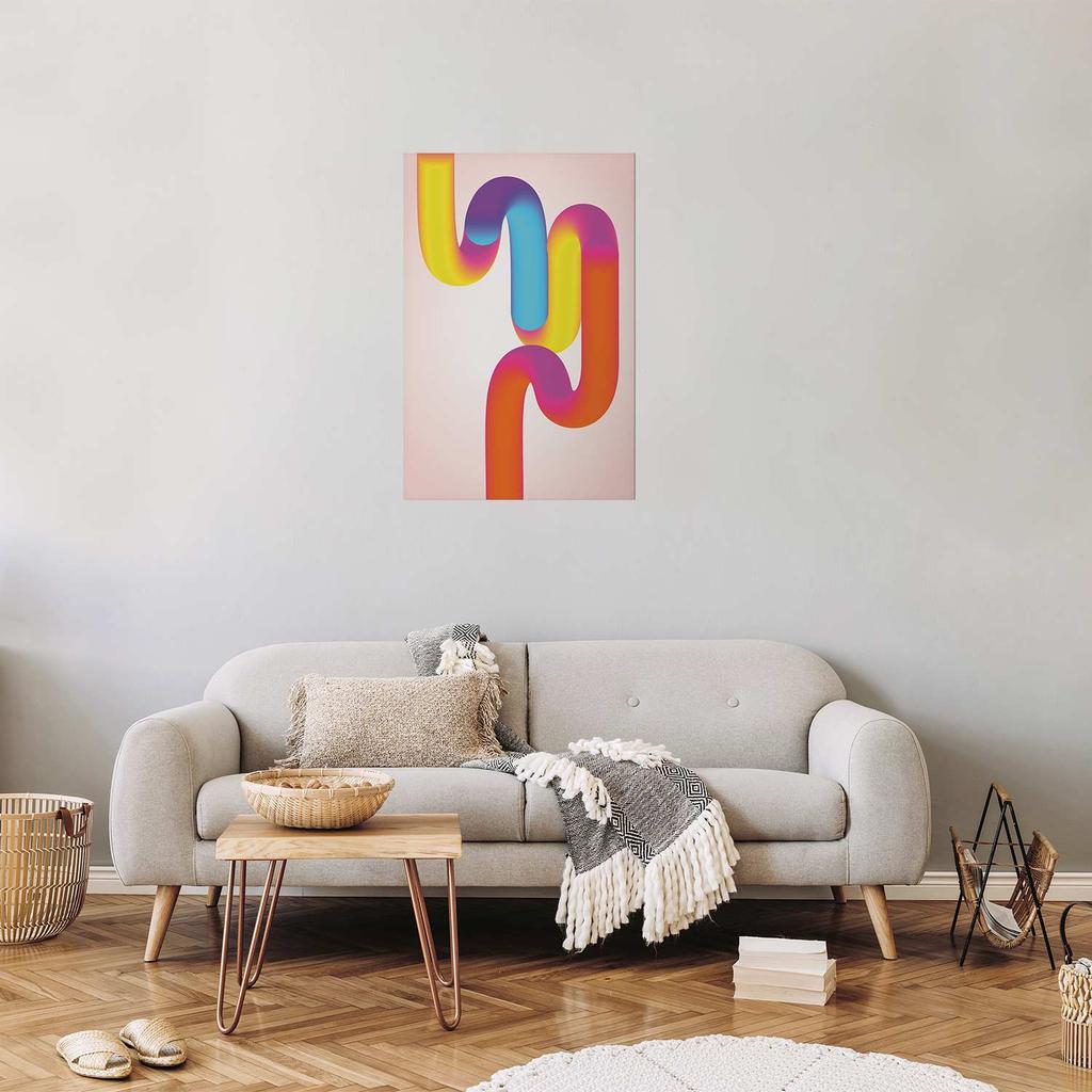 Pôster - Tubos Arco-Íris - Ilustração Abstrata Com Gradientes Coloridos