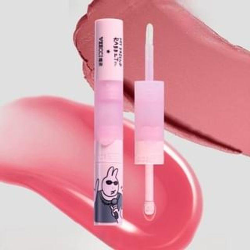 VEECCI - Good Luck Rabbit Dual-Ended Lip Glaze My Friend Rabbit Limited Edition - 6 Colors F06 Hawthorn - 4g