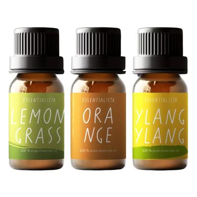 Essential Oils Set: Lemongrass, Orange, Ylang-Ylang (3 Pcs), Essential Oils: Lemongrass, Orange, Ylang Ylang Set of 3, Essentialista