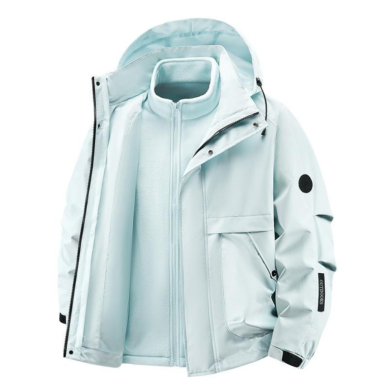 Men Women Waterproof Windproof Outdoor 3-in-1 Jacket With Fleece Liner Hiking Camping Trekking Skiing