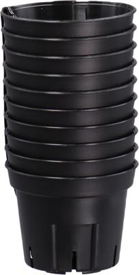 Japanese Poly Pot S Pot 60, Set of 10, Black Plastic with Slits, For Succulents and Cacti