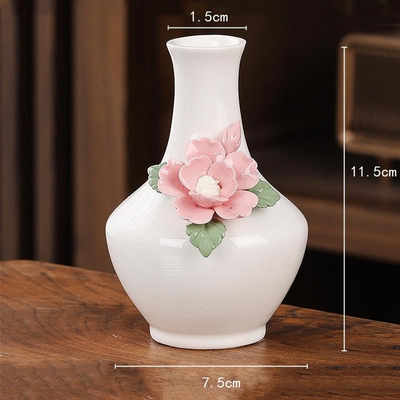 Mini vază vază ceramică cu flori în relief porțelan artizanat accesorii aranjamente florale hidroponie terariu decorare acasă