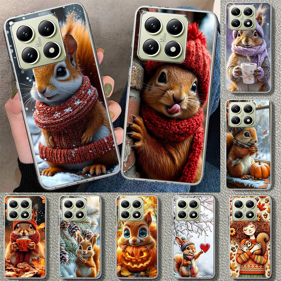 Animal Squirrel Phone Case Cover for Xiaomi Redmi Note 15 14 13 12 11 Pro Plus 14S 12S 11S 11T 11E 10S 10 Customized Fundas Redm