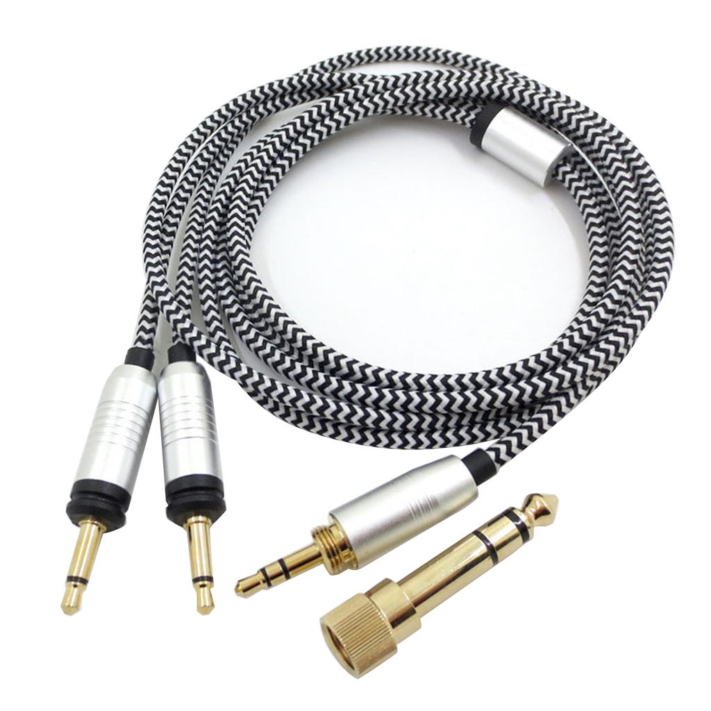 Headsetkabel OFC-tråd för Focal ELEGIA-hörlurar 3,5 mm och 6,35 mm till dubbla 3,5 mm kontakter hankabel 150 cm/59,06 tum