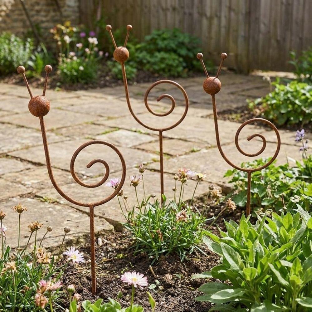 Rostfester Schneckenförmiger Gartenkunst Wetterfester Pflanzen-Schnecken-Pfahl Terrasse Veranda