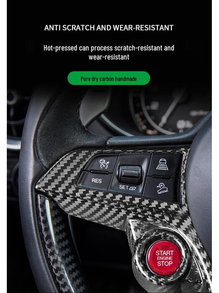 Διακοσμητικό Τιμονιού από Ανθρακονήματα για Alfa Romeo Giulia, Juliet, Stelvio