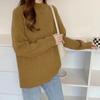 Solid Color Pit Strip Semi-turtleneck Soft Waxy Pullover Knitted Sweater Autumn and Winter New Simple Casual Style Bottoming Sweater Women