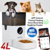 Αυτόματη τροφοδοσία κατοικίδιων 4L APP Έλεγχος χρονισμού τροφοδοσίας Φωνητική εγγραφή Διανομέας τροφών για κατοικίδια Βίντεο/Έκδοση WiFi/κουμπιού