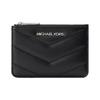 MK Jet Set Travel Carteira com Zíper de Metal e Logo Carteira Pequena Masculina Preta 35R4STVP1V-BLACK