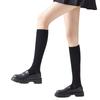 Women's Pressure-Reducing Slimming Summer Socks: Over-the-Knee, Mid-Calf, Black, Half-Length JK Style with Leather Shoe Pairing