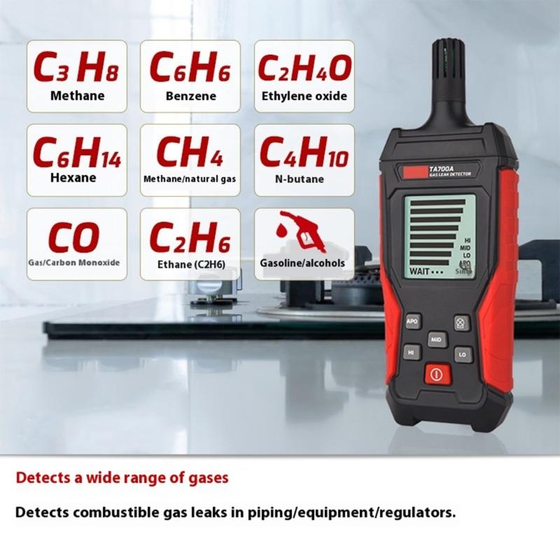 Gasleckdetektoren Brennbar 50~10000PPM Schallalarm Gasanalysatoren Gasleckagemessgerät LCD Umweltmessgerät Werkzeug