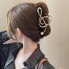 Elegant Women's Pearl & Metal Shark Hair Clip