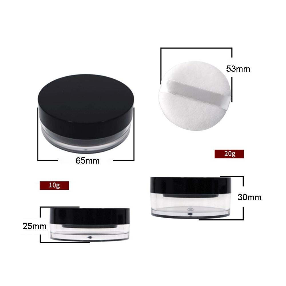 1pc 10g/20g Portable Plastic Powder Box Handheld Empty Loose Powder Pot With Sieve Mesh Cosmetic Travel Makeup Jar Container