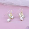 Transformable Fashion Rhinestone Flower Drop Earrings with Elegant and Slimming Ear Hook Design