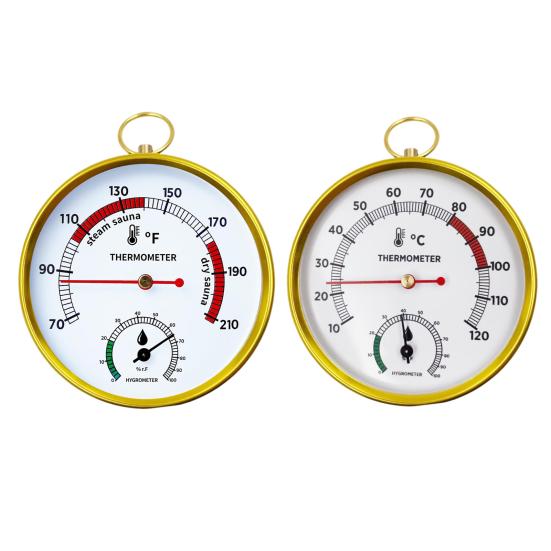 Hanging Sauna Thermometer Hygrometer 2-In-1 Indoor Sauna Room Sauna Centigrade Fahrenheit Temperature Humidity Monitor Gauge Sauna Accessories