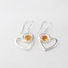 Natural Citrine Gemstone Silver Partywear Earring 1.5" 925 Sterling Silver Jewelry For Anniversary Gift Ce-21-8