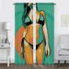 Set Of 2 Anti Mosquito Curtains Abstract Sexy Girl Camera Window Curtain Tulle Bedroom Blinds Kitchen Light Blocking Polyester Ideal For Master