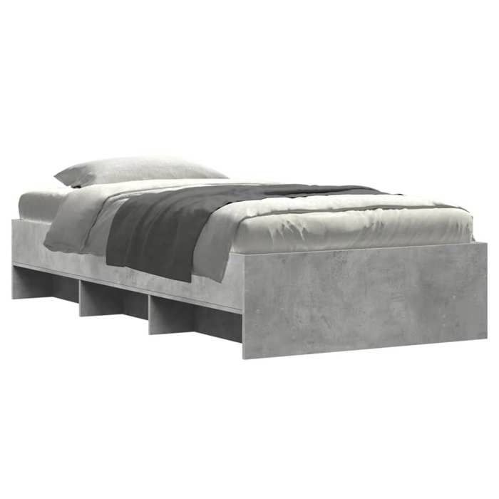 VidaXL Cadre de lit gris béton 100x200 cm bois d'ingénierie, meuble de chambre à coucher, lit simple, sommier, lit, cadre de 3295670
