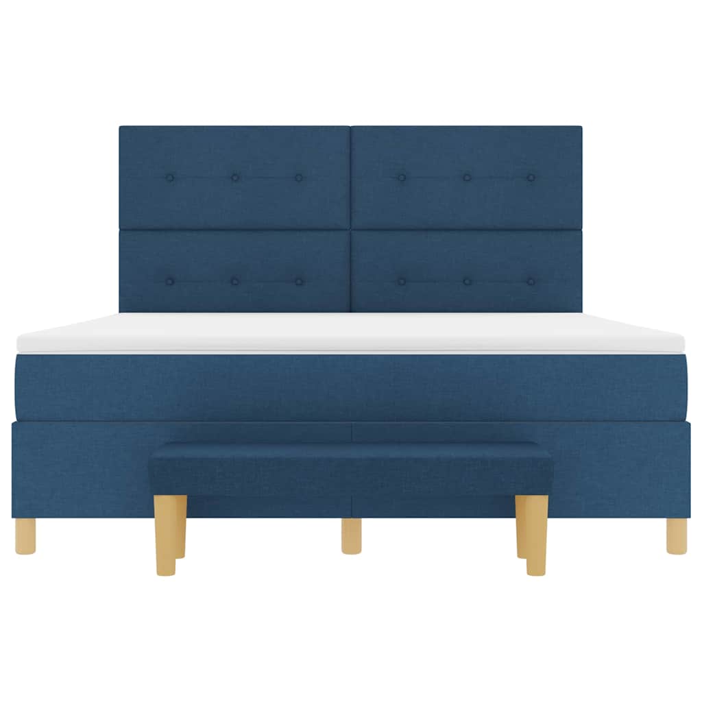 Boxspring Bed with Pillows and Headboard Blue 200 x 180 cm Fabric