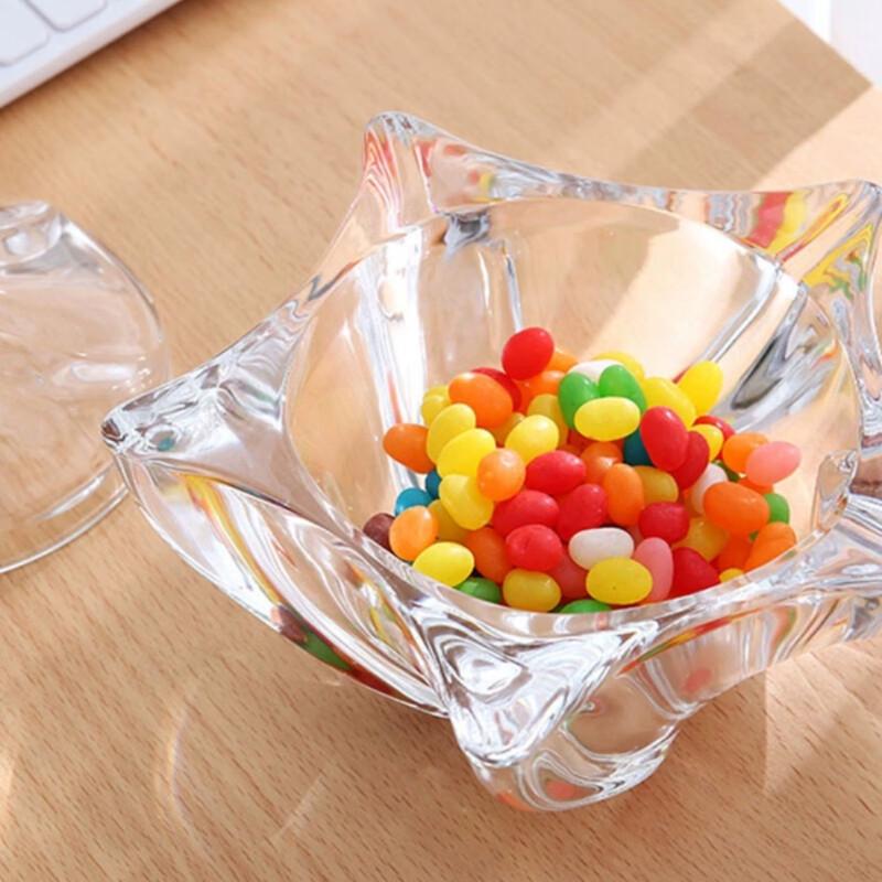 ZISIZ Szklana Miska na Owoce i Cukierki Bez Ołowiu z Pokrywką