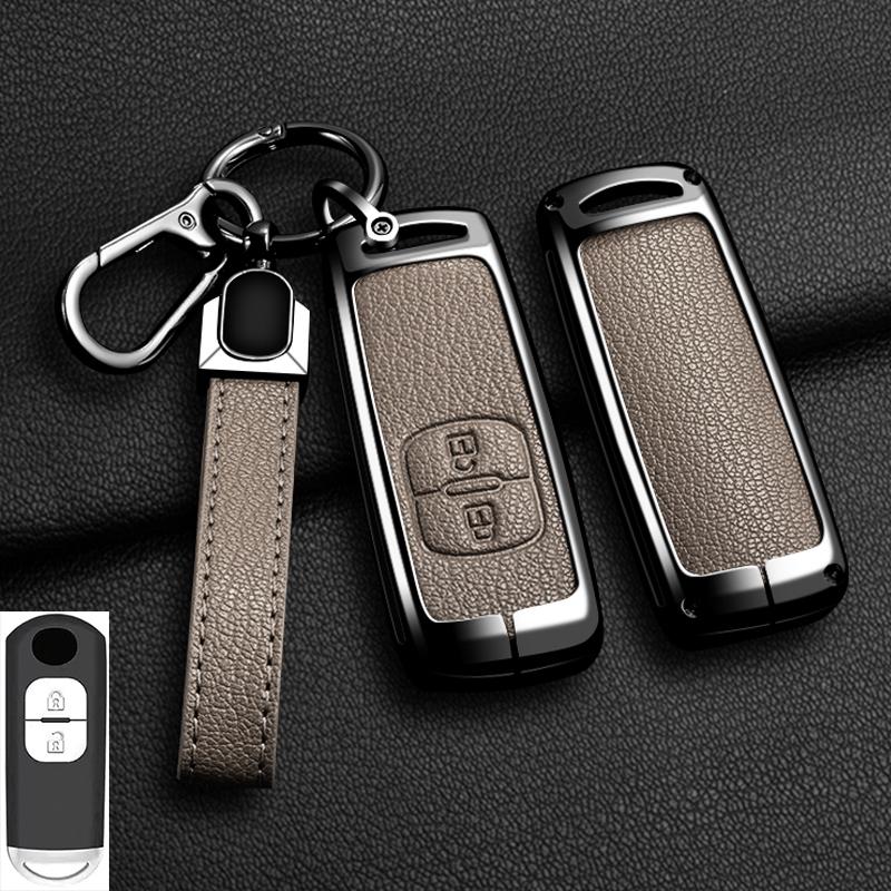 

Zinc Alloy Car Key Cover Holder For Mazda Axela Atenza 3 2 6 Cx3 Cx5 Cx30 Cx8 Cx9 Mx5 Rx7 Rx8 Skyactiv Remote Protector Keychain