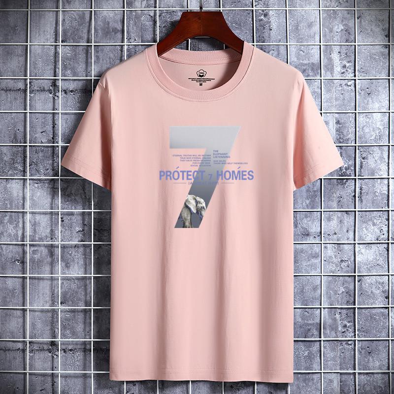 Men Short-sleeved T-shirt Cotton Summer Round Neck Shirt Korean Version of Loose Bottoming Sports T-Shirt
