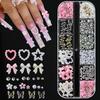 12Grids 3D Exquisite Cross Nail Art Rhinestones Y2K Metal Punk Full Glitter Diamond Cross Nail Charms