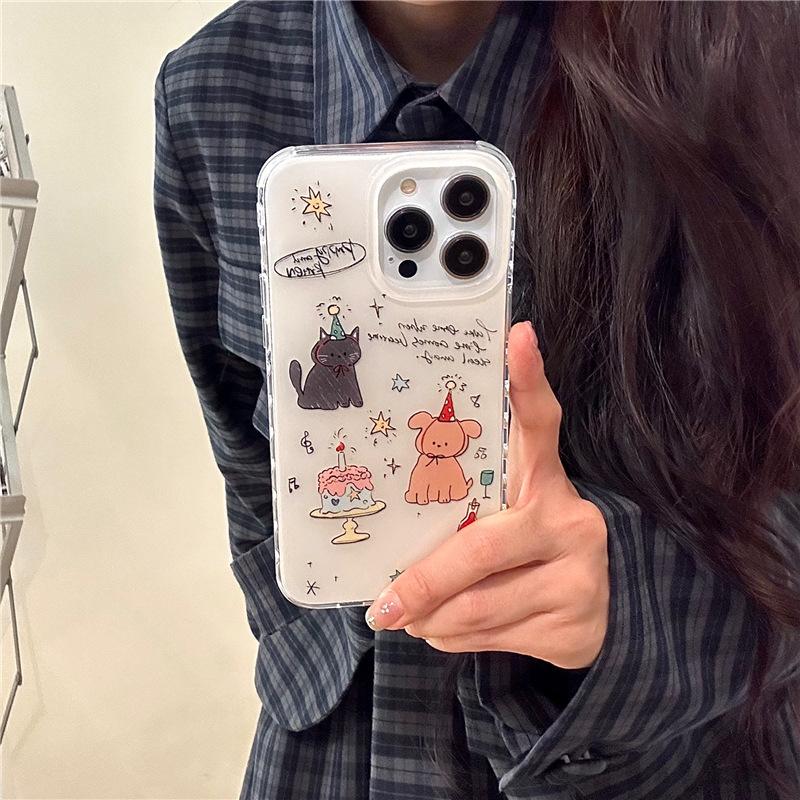 Cute English cake dog iPhone17 Apple 16ProMax/14/13/12 mobile phone case new personality