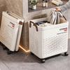 Foldable with Wheels Dirty Clothes Storage Basket Household Dirty Clothes Basket Toilet Dirty Clothes Basket Clothes Bath Laundry Basket