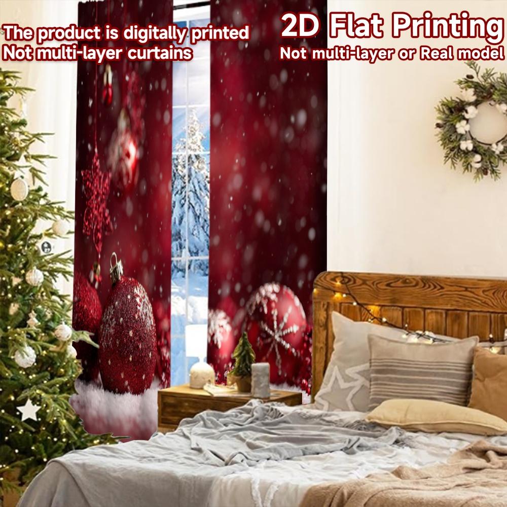 2 szt., zasłony DRUKOWANE PŁASKO 2D (Bez Roda) Świąteczna Kraina Czarów Festiwal Halloween Modne Zasłony Trwała Tkanina Poliestrowa