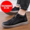 Fashion Men Sneakers Elevator Shoes Hidden Heels Leather Board Shoes Heightening 6CM Increase Casual Sports Height Shoes Big Size 36-46