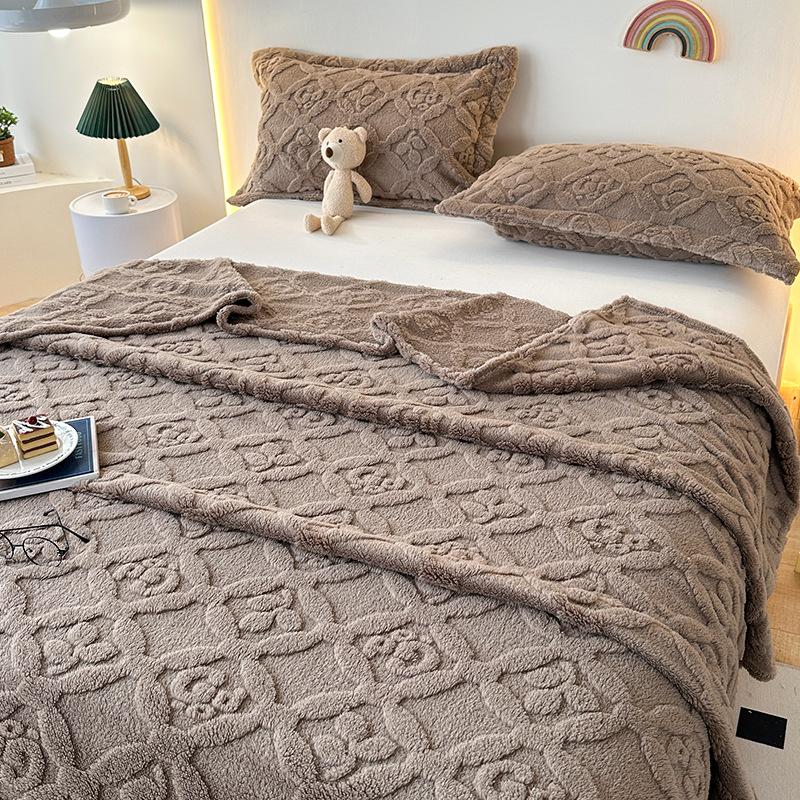 2025Ny Varm Taft Myk Fortykket Korallfleece Teppe Kasteteppe