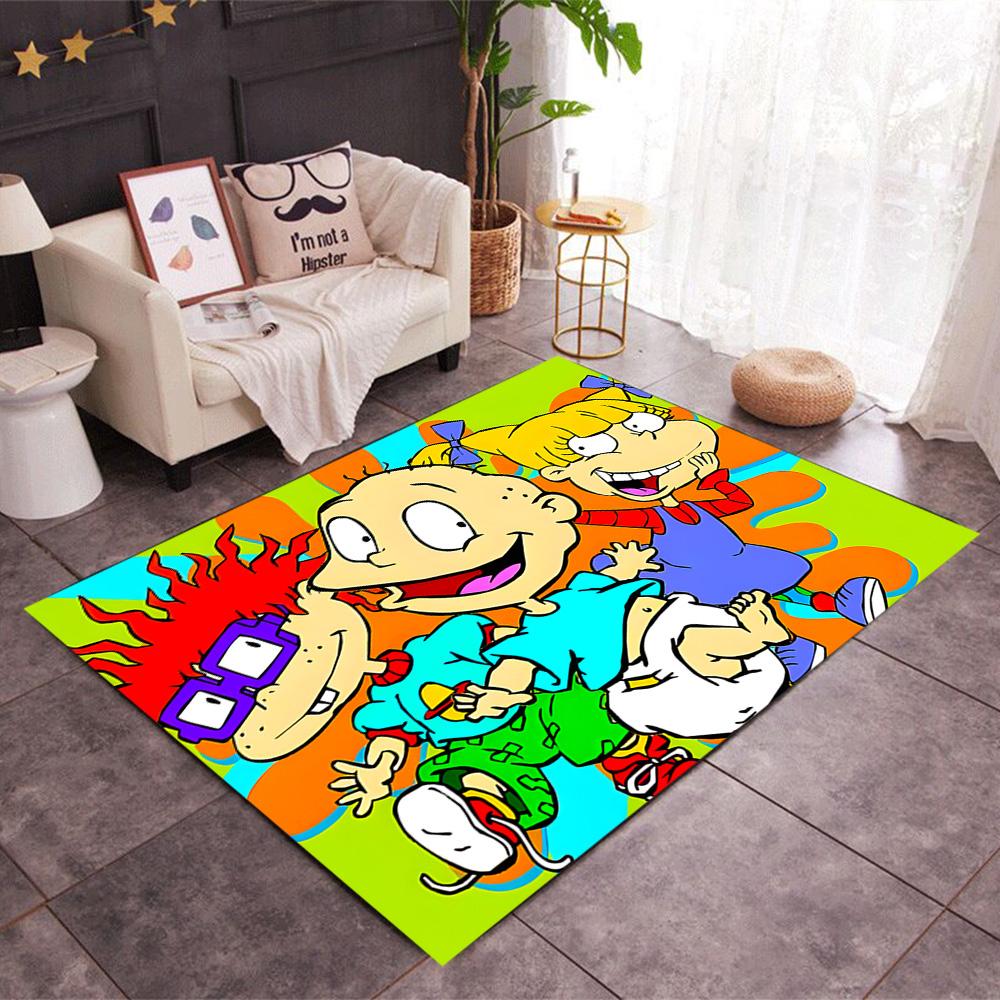 Rugrats: Playtime Chaos Themed Anti-Slip Rugs - Polyester Home Decor, Suitable for Bedrooms, Living Rooms, Doorways, Studios, and Decorations