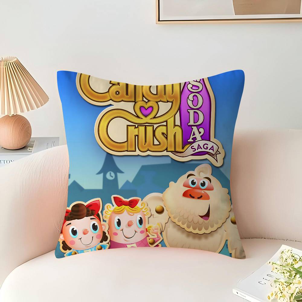 C-Candy Crush Saga Personalized Pillow Cover Kids Bedroom Wild Party Decor Pillowcase Kid Birthday Shower Gift