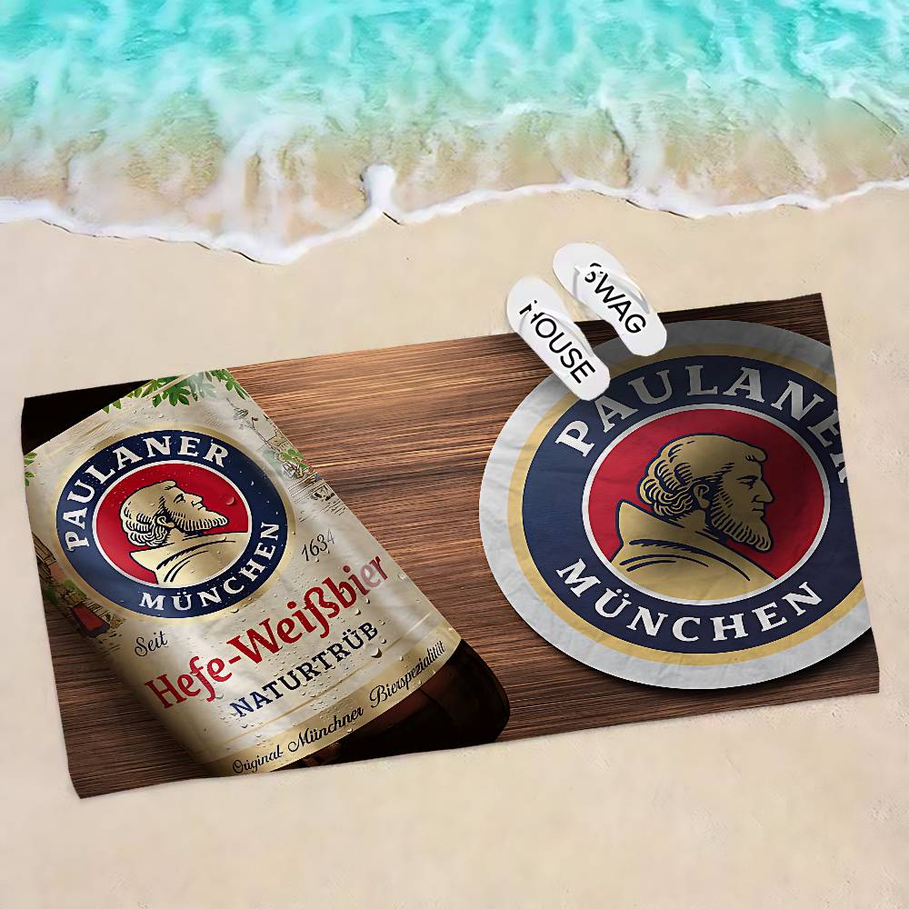 German Beer P-Paulaners Microfiber Beach Towel Absorbent Quick Dry Soft Yoga Swimming Resort Mountain Climbing Towel