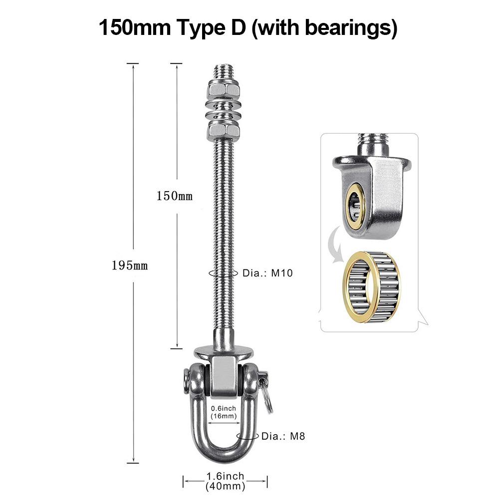

Heavy Duty Swing Hook Stainless Steel Easy Installation Yoga Hammock Hook Threaded Shaft Hammock Hook Indoor Outdoor Playground