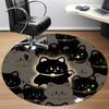 1pc Cats Luck Office Round Area Rug, Under Office Chairs Bedroom Living Room Home Decor, Room Deco