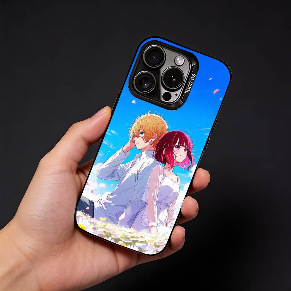 Anime O-Oshi No Ko Phone Case For iPhone17, 16,15,14,13,12 Pro Max Black Candy Matte Shockproof Cover