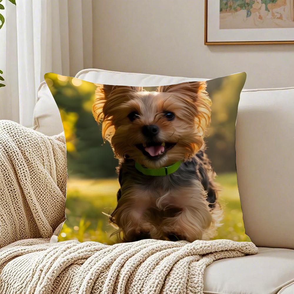 NICE CUTE Yorkshire Terrier dog Cushion Cover Pillowcase Antidustmite living Room Sofa Decor Cushion Room
